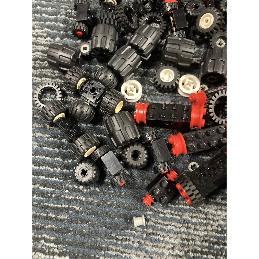 Lot Of 10 Oz Random Lego Wheels And Axles Black - Picture 6 of 7